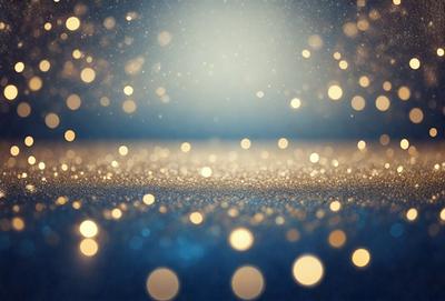 The primary subject of the image is a blue background with a pattern of bright, shining lights. The setting appears to be a dark room, and the visual style is a combination of a photo and digital art. The colors and mood of the image are predominantly blue and bright, creating a sense of depth and a visually appealing atmosphere.