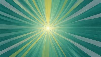 The primary subject of the image is a bright, colorful sun, which is the main focus of the scene. The sun is surrounded by a vibrant, green and yellow background, creating a lively and energetic atmosphere. The visual style of the image is a combination of digital art and illustration, with the sun being the center of attention and the background featuring a pattern of green and yellow stripes. The colors and mood of the image are bright, cheerful, and uplifting, with the sun's ray