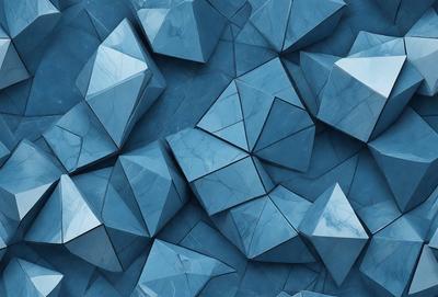 The primary subject of the image is a blue marble wall with a pattern of blue diamond shapes. The setting is a blue marble wall, and the visual style is a photo. The dominant colors are blue, and the overall atmosphere is calm and serene.