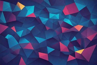 The primary subject of the image is a blue and purple geometric pattern. The setting is a blue background, and the visual style appears to be a digital art or illustration. The dominant colors in the image are blue and purple, creating a calm and soothing atmosphere.