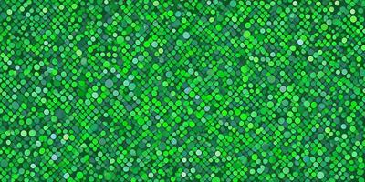 The primary subject of the image is a green background with a pattern of green circles. The setting is a close-up of the green background, which creates a visually appealing and vibrant scene. The visual style is a combination of a photo and a digital art, as the green circles have a slightly digital appearance. The colors and mood of the image are predominantly green, creating a calm and soothing atmosphere.