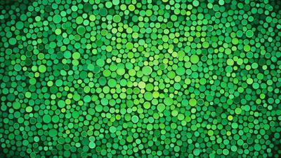 The primary subject of the image is a close-up of a green and white pattern, which appears to be a combination of circles and leaves. The setting is a green background, which complements the vibrant colors of the pattern. The visual style of the image is a mix of digital art and illustration, creating a unique and eye-catching design. The dominant colors in the image are green and white, giving it a fresh and lively atmosphere.
