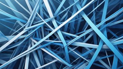 The primary subject of the image is a blue and white patterned background, which appears to be a digital art or illustration. The setting is a dark room, and the visual style is a close-up of the pattern. The dominant colors are blue and white, creating a calm and soothing atmosphere.