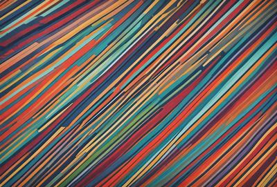 The primary subject of the image is a colorful, abstract pattern featuring a mix of red, blue, green, and yellow colors. The setting is a large, colorful wall that serves as the background for the pattern. The visual style of the image is a combination of digital art and illustration, creating a vibrant and dynamic appearance. The dominant colors in the image are red, blue, green, and yellow, which contribute to a lively and energetic atmosphere.