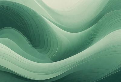 The primary subject of the image is a large, green, flowing wave. The wave is the main focus of the image, and it appears to be a digital art or illustration. The setting is a dark background, which contrasts with the bright green wave. The visual style gives the impression of a dynamic and powerful force of nature. The colors and mood of the image are predominantly green, creating a sense of calmness and tranquility.