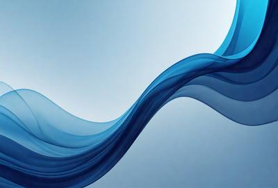 The primary subject of the image is a blue wave, which is the main focus of the scene. The wave is depicted in a digital art style, giving it a modern and visually appealing appearance. The setting is a white wall, which serves as the backdrop for the wave. The overall atmosphere of the image is calm and serene, with the blue wave creating a sense of tranquility and beauty.