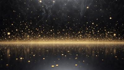 The primary subject of the image is a starry night sky, with a backdrop of a black background. The visual style is a digital art or illustration, creating a surreal and dreamy atmosphere. The colors and mood are predominantly dark and mysterious, with the stars and the night sky being the main focus of the image.