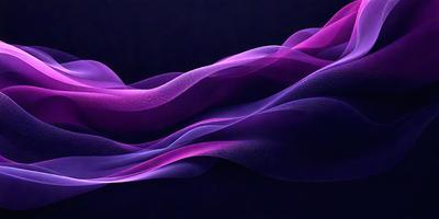 The primary subject of the image is a purple wave, which is the main object, scene, or focus of the image. The setting or background is a dark blue surface, which creates a contrasting and dramatic effect. The visual style of the image is a digital art or illustration, as it is a computer-generated or digitally created piece. The dominant colors in the image are purple and blue, creating a calming and serene atmosphere.