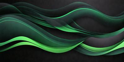 The primary subject of the image is a green and white swirl pattern. The setting is a dark background, which contrasts with the swirl pattern. The visual style is a digital art or illustration, as the swirl pattern appears to be a digital creation. The colors and mood of the image are predominantly green and white, creating a sense of movement and fluidity.