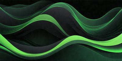The primary subject of the image is a green wave or a green swirl, which appears to be a digital art or illustration. The setting is a dark background, which contrasts with the green wave. The visual style suggests that the image is a creative and artistic representation of a wave or swirl. The colors and mood of the image are predominantly green, giving it a calming and serene atmosphere.