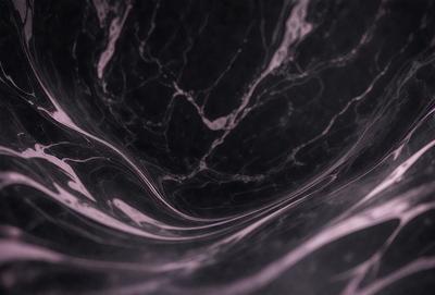 The primary subject of the image is a black and white marble surface. The setting is a dark room, and the visual style is a close-up of the marble surface. The colors and mood of the image are predominantly dark and moody, with the black and white marble adding a sense of depth and texture to the scene.