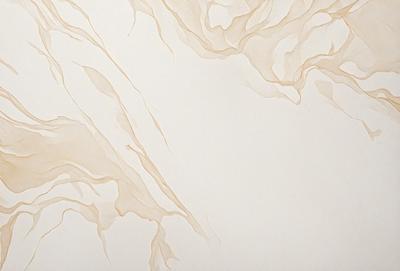 The primary subject of the image is a white wall with a brown and white pattern. The setting is a room with a white wall, and the visual style is a painting. The dominant colors are white and brown, creating a warm and inviting atmosphere.