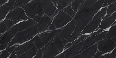 The primary subject of the image is a black marble countertop. The setting is a kitchen, with the countertop being the main focus of the scene. The visual style is a close-up of the marble countertop, showcasing its texture and pattern. The colors and mood of the image are predominantly dark, with the black marble countertop being the main source of contrast.