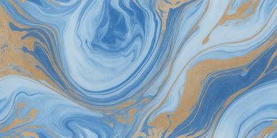 The primary subject of the image is a blue and gold swirling pattern, which appears to be a painting or a digital artwork. The setting is a blue and gold background, which complements the swirling pattern. The visual style is a mix of painting and digital art, creating a unique and eye-catching design. The colors and mood of the image are predominantly blue and gold, giving it a warm and inviting atmosphere.