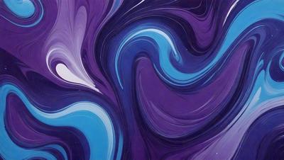 The primary subject of the image is a purple and blue swirling pattern, which appears to be a digital art or illustration. The setting is a blue and purple background, creating a visually striking contrast. The visual style suggests that the image is a creative and artistic representation of a swirling pattern. The dominant colors in the image are purple and blue, giving it a calming and soothing atmosphere.