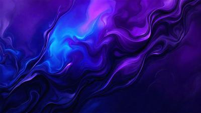 The primary subject of the image is a purple and blue swirling pattern, which appears to be a digital art or illustration. The setting is a dark blue background, creating a contrasting and dramatic effect. The visual style suggests that the image is a creative and artistic representation of a swirling pattern. The dominant colors are purple and blue, giving the image a calming and serene atmosphere.