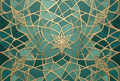 The primary subject of the image is a decorative design featuring a gold star pattern. The setting is a blue background, which complements the gold star pattern. The visual style is a combination of digital art and illustration, creating a unique and eye-catching design. The colors and mood of the image are predominantly gold and blue, giving it a warm and inviting atmosphere.