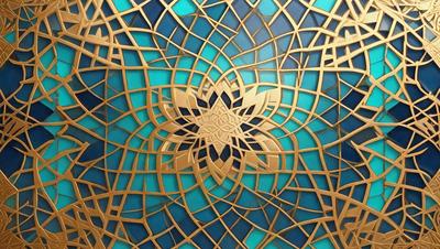The primary subject of the image is a gold flower design, which is the main object, scene, or focus of the image. The setting is a blue background, which adds a contrasting color to the scene. The visual style of the image is a combination of digital art and illustration, creating a unique and artistic representation of the flower design. The dominant colors in the image are gold and blue, giving the overall atmosphere a sense of elegance and sophistication.