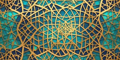 The primary subject of the image is a blue and gold patterned design. The setting is a blue background, and the visual style appears to be a combination of digital art and illustration. The colors in the image are predominantly blue and gold, creating a sense of elegance and sophistication.