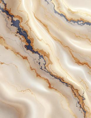 The primary subject of the image is a marble countertop with a unique, swirling pattern. The setting is a kitchen, and the visual style is a close-up of the marble countertop. The colors and mood of the image are predominantly white and brown, giving it a natural and elegant appearance.