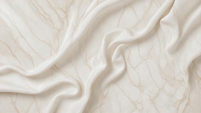 The primary subject of the image is a white marble wall with a pattern of swirls and waves. The setting is a room with a white marble wall as the main focus. The visual style is a close-up of the marble wall, showcasing its intricate design. The colors and mood of the image are predominantly white, giving it a clean and elegant appearance.