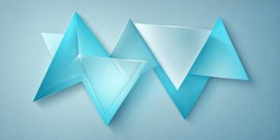 The primary subject of the image is a blue paper cutout of a triangle. The setting is a blue background, and the visual style appears to be a digital art or illustration. The colors and mood of the image are predominantly blue, creating a calm and serene atmosphere.