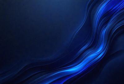 The primary subject of the image is a blue wave or water flow, which is the main focus of the scene. The setting is a dark blue background, which creates a dramatic and moody atmosphere. The visual style of the image is a digital art or illustration, as it appears to be a computer-generated or digitally created piece. The dominant colors in the image are blue and black, which contribute to the overall mood and aesthetic of the artwork.