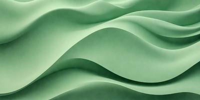 The primary subject of the image is a large, curved, and wavy green surface. The setting is a wall, and the visual style is a digital art or illustration. The dominant colors are green, and the overall atmosphere is smooth and flowing.
