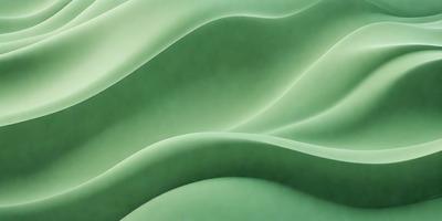 The primary subject of the image is a large, curved, and wavy green surface, which appears to be a painting or a digital artwork. The setting is a background of a similar green color, creating a cohesive and visually appealing scene. The visual style is a combination of photo-like quality and digital art, giving the image a unique and artistic appearance. The colors and mood of the image are predominantly green, which adds a sense of calmness and tranquility to the scene.