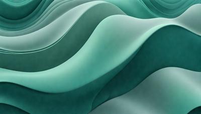The primary subject of the image is a large, curved, and colorful wave. The wave is depicted in a digital art style, with a vibrant blue color and a patterned texture. The setting is a deep blue ocean, and the background features a sky with clouds. The overall atmosphere of the image is dynamic and visually appealing.