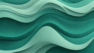 The primary subject of the image is a large, colorful wave. The wave is depicted in a digital art style, with a vibrant green color and a patterned texture. The setting is a blue background, which complements the wave's color and adds to the overall visual appeal. The wave's shape and design create a dynamic and engaging visual experience.