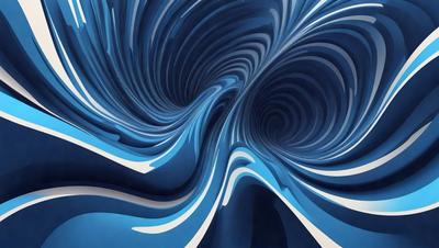 The primary subject of the image is a blue spiral pattern, which appears to be a digital art or illustration. The setting is a dark blue background, and the visual style suggests that the image is a digital artwork or a pattern. The dominant colors are blue and black, creating a moody and intriguing atmosphere.