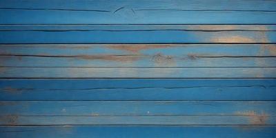 The primary subject of the image is a wooden wall with a blue color. The setting is a room with a blue wall, and the visual style is a photo. The dominant colors are blue and brown, creating a calm and soothing atmosphere.