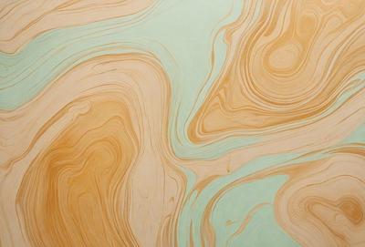 The primary subject of the image is a wooden surface with a unique and intricate design. The setting is a room with a green background, which adds a vibrant touch to the scene. The visual style of the image is a combination of a photo and a digital art, creating a captivating and artistic representation of the wooden surface. The dominant colors in the image are green and brown, giving the scene a warm and natural atmosphere.