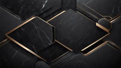The primary subject of the image is a black and gold marble pattern. The setting is a black and gold marble wall, which serves as the background. The visual style is a combination of digital art and illustration, creating a unique and intricate design. The colors and mood of the image are predominantly black and gold, giving it a luxurious and elegant appearance.