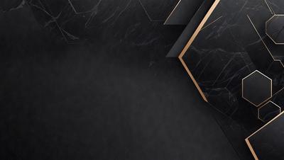 The primary subject of the image is a black marble countertop. The setting is a dark room with a black background. The visual style is a close-up of the marble countertop, showcasing its texture and pattern. The colors and mood of the image are dark and moody, emphasizing the contrast between the black marble and the surrounding darkness.
