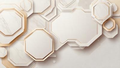 The primary subject of the image is a white marble wall with a gold pattern. The setting is a room with a white marble wall as the main focus. The visual style is a combination of digital art and illustration, creating a unique and elegant design. The colors and mood of the image are predominantly white and gold, giving it a luxurious and sophisticated appearance.