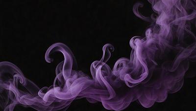 The primary subject of the image is a purple smoke or mist, which is the main focus of the scene. The setting is a dark background, which contrasts with the purple smoke. The visual style of the image is a close-up of the purple smoke, giving it a more dramatic and artistic appearance. The colors and mood of the image are predominantly purple, creating a sense of mystery and intrigue.