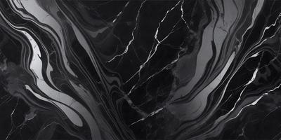 The primary subject of the image is a black marble countertop. The setting is a kitchen, with the countertop being the main focus of the scene. The visual style is a close-up of the marble countertop, showcasing its texture and pattern. The colors and mood of the image are predominantly dark, with the black marble countertop being the main source of contrast.