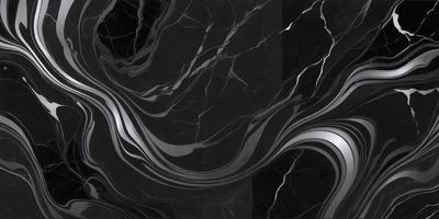 The primary subject of the image is a marble countertop with a black and white pattern. The setting is a kitchen, and the visual style is a photo. The countertop has a black and white marble pattern, and the overall atmosphere is elegant and sophisticated.