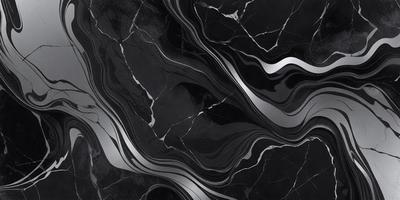 The primary subject of the image is a black and white marble pattern. The setting is a black background, which contrasts with the marble pattern. The visual style is a close-up of the marble pattern, showcasing its intricate details. The colors and mood of the image are predominantly black and white, giving it a classic and elegant appearance.