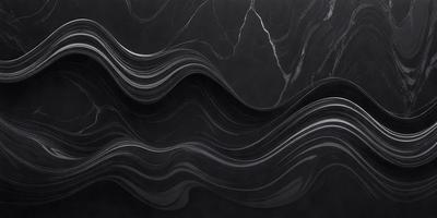 The primary subject of the image is a black marble countertop. The setting is a kitchen, with the countertop being the main focus of the scene. The visual style is a combination of a photo and digital art, creating a unique and intricate design. The colors and mood of the image are predominantly dark, with the black marble countertop being the main source of contrast.