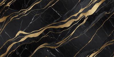 The primary subject of the image is a marble countertop with a gold-colored design. The setting is a kitchen, and the visual style is a close-up of the marble countertop. The colors and mood of the image are predominantly black and gold, giving it a luxurious and elegant appearance.