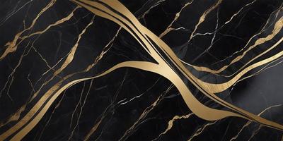 The primary subject of the image is a marble countertop with a gold design. The setting is a kitchen, and the visual style is a combination of a photo and digital art. The countertop has a gold and black color scheme, giving it a luxurious and elegant appearance.