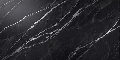 The primary subject of the image is a marble countertop with a black background. The countertop features a pattern of silver and black stripes, giving it a unique and elegant appearance. The visual style of the image is a close-up of the marble countertop, showcasing its intricate design. The colors and mood of the image are predominantly black and silver, creating a sophisticated and modern atmosphere.