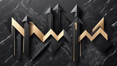 The primary subject of the image is a gold and black geometric design, possibly a logo or a decorative piece. The setting is a black and gold marble wall, which serves as the background for the design. The visual style of the image is a combination of digital art and illustration, creating a unique and eye-catching pattern. The dominant colors in the image are gold and black, giving the design a sleek and modern appearance.