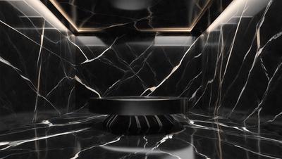 The primary subject of the image is a black and white marble countertop. The setting is a kitchen, with the countertop being the main focus of the scene. The visual style is a photo, capturing the intricate details of the marble countertop. The colors and mood of the image are predominantly black and white, giving it a classic and elegant appearance.