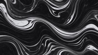 The primary subject of the image is a black and white marbled pattern, which appears to be a close-up of a marble surface. The setting is a dark background, which contrasts with the marbled pattern. The visual style is a combination of a photo and a digital art, as it captures the intricate details of the marbled pattern. The colors and mood of the image are predominantly black and white, giving it a classic and elegant appearance.