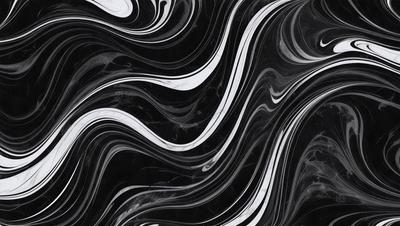 The primary subject of the image is a black and white patterned design, which appears to be a digital art or illustration. The setting is a black background, and the visual style is a combination of artistic and textured elements. The dominant colors are black and white, creating a classic and timeless atmosphere.