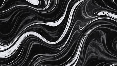 The primary subject of the image is a black and white patterned design, which appears to be a digital art or illustration. The setting is a black background, and the visual style is a combination of artistic and textured elements. The dominant colors are black and white, creating a classic and timeless atmosphere.